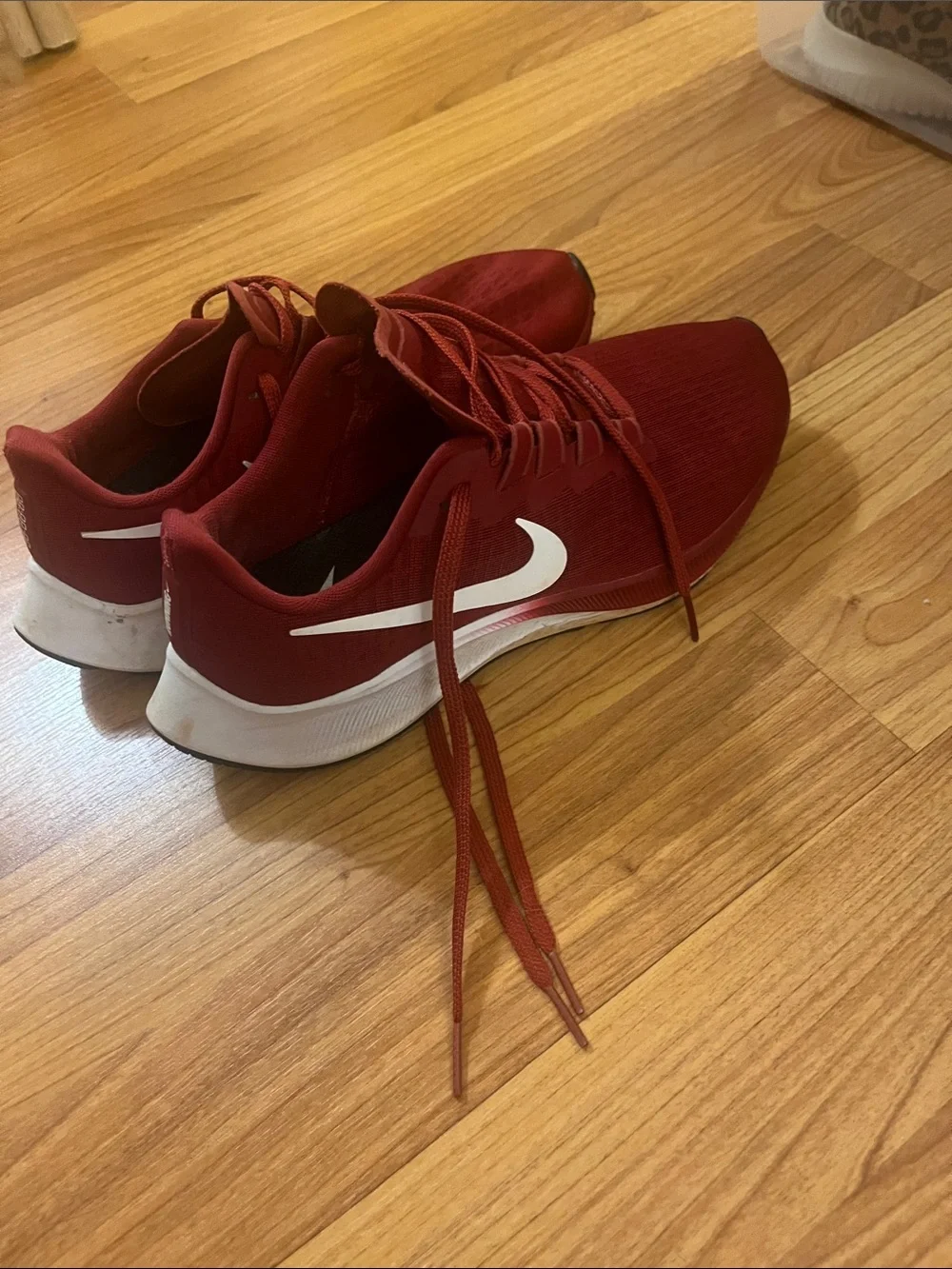 Nike women's Pegasus Red Running Sneaker with White Swoosh